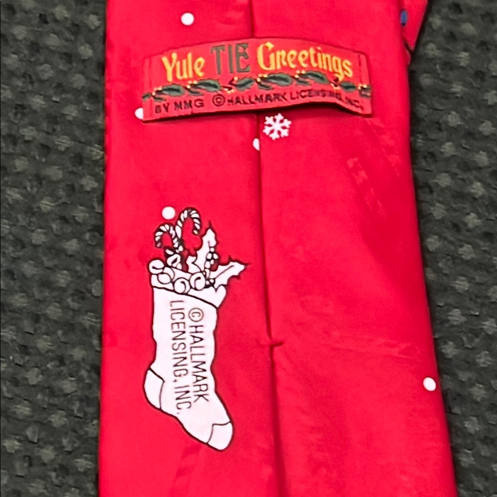 Hallmark Christmas‎ holiday Festive Red Christmas Tie yule tie greetings - Picture 6 of 9
